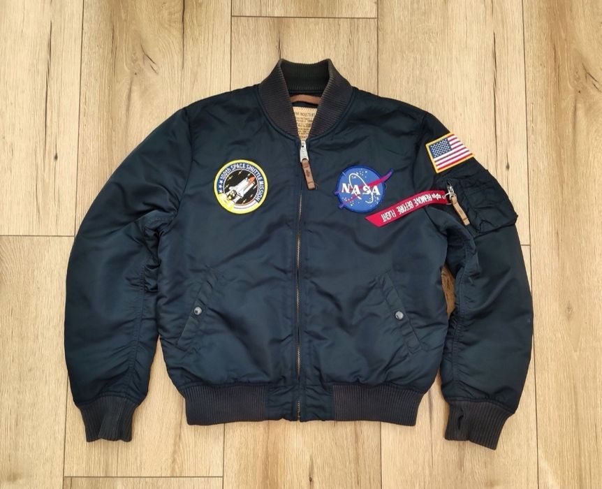 Alpha Industries męska granatowa kurtka bomberka zimowa rozmiar M