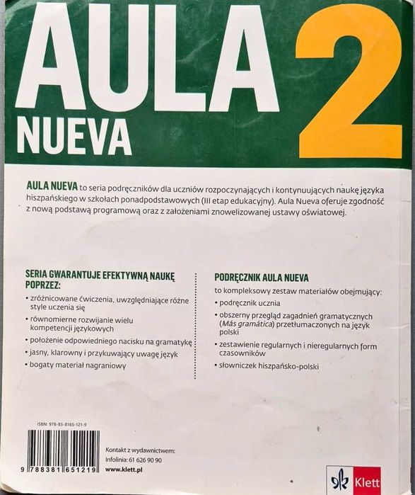 Podręcznik AULA NUEVA 2, j. hiszpański, stan bdb