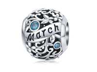 Srebrny Koralik Charms Beads Miesiąc Month Marzec Charm216
