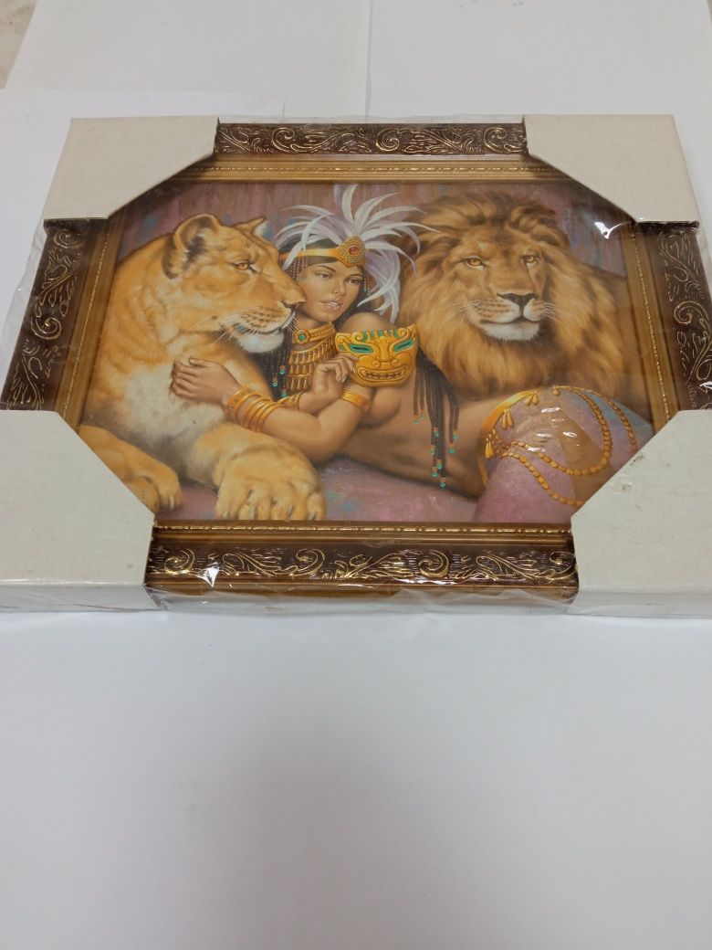 Картина  Жінка і два леви