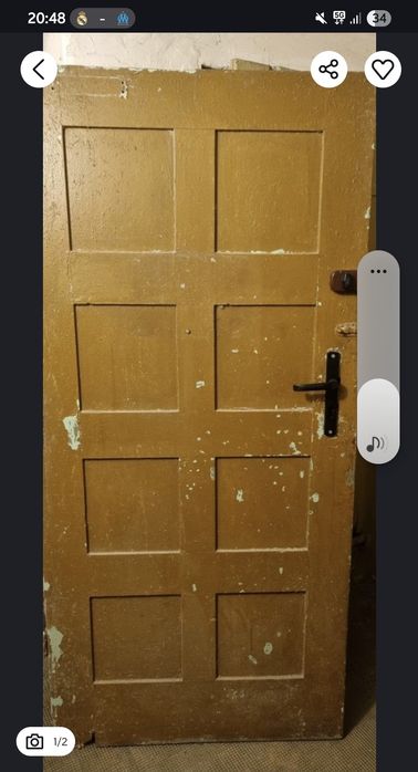 Drzwi zewnętrzne 90cm x 188cm - drewniane.