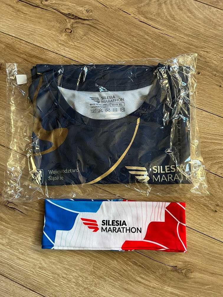 Biegowa koszulka techniczna rozmiar XL z 15 Silesia Maratonu + gratis