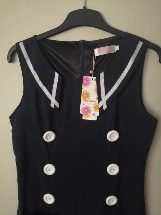 Nowa sukienka L 40 granatowa w stylu vintage