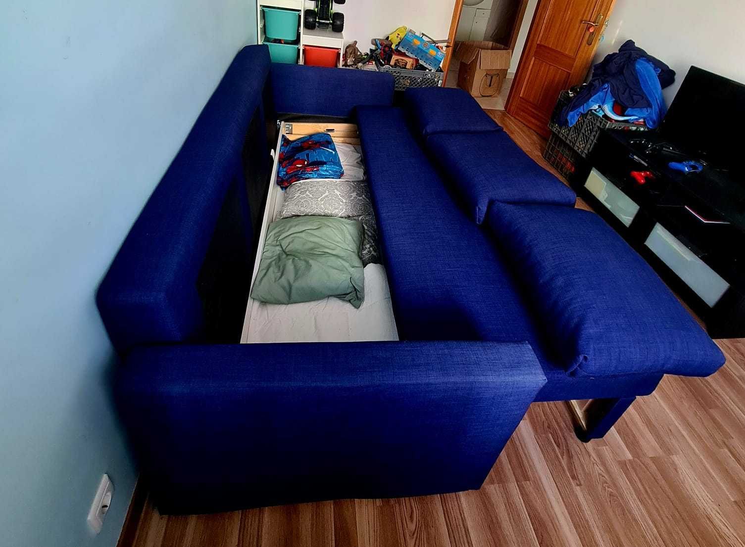 Sofá-cama 3 lugares, Skiftebo azul