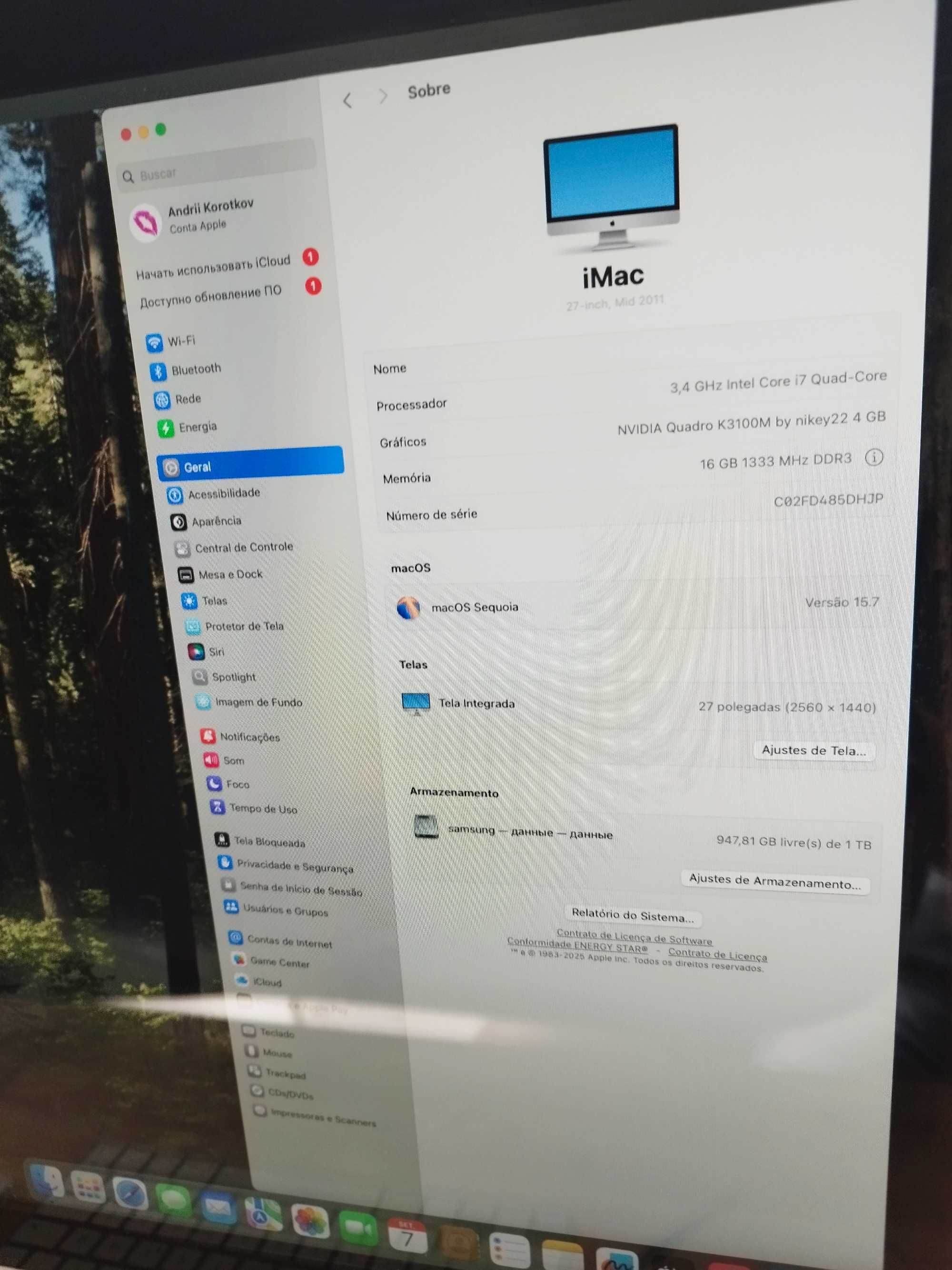 Imac 12.2. 2011 i7 Quad-Core Nvidia Quadro K3100M 4G 16G 1333