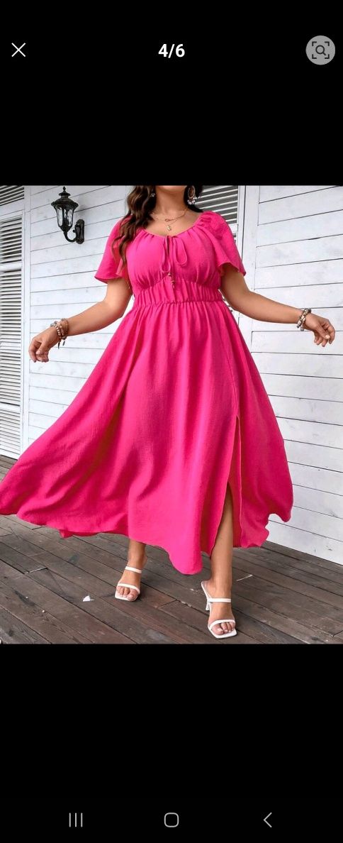 Sukienka letnia w kolorze fuksji plus size