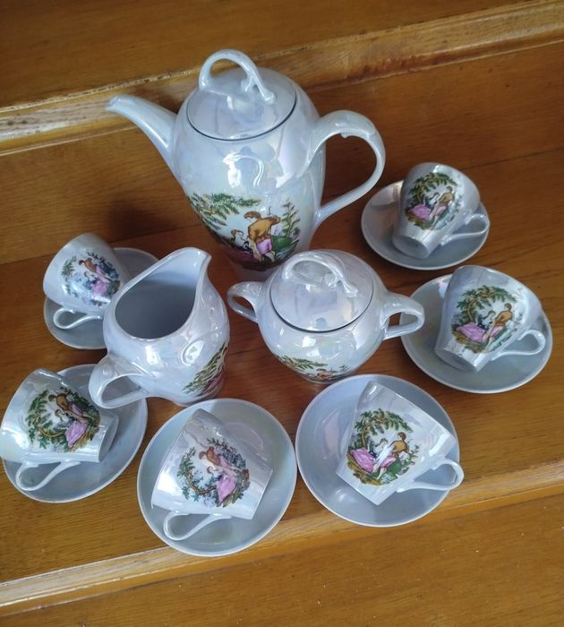 Сервіз кавовий фарфор люстр