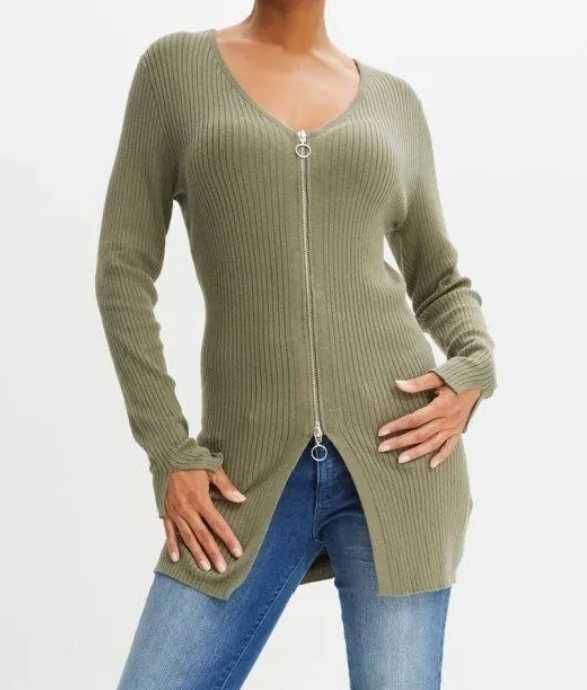 Długi kardigan 38/40 z wiskozy i poliamid