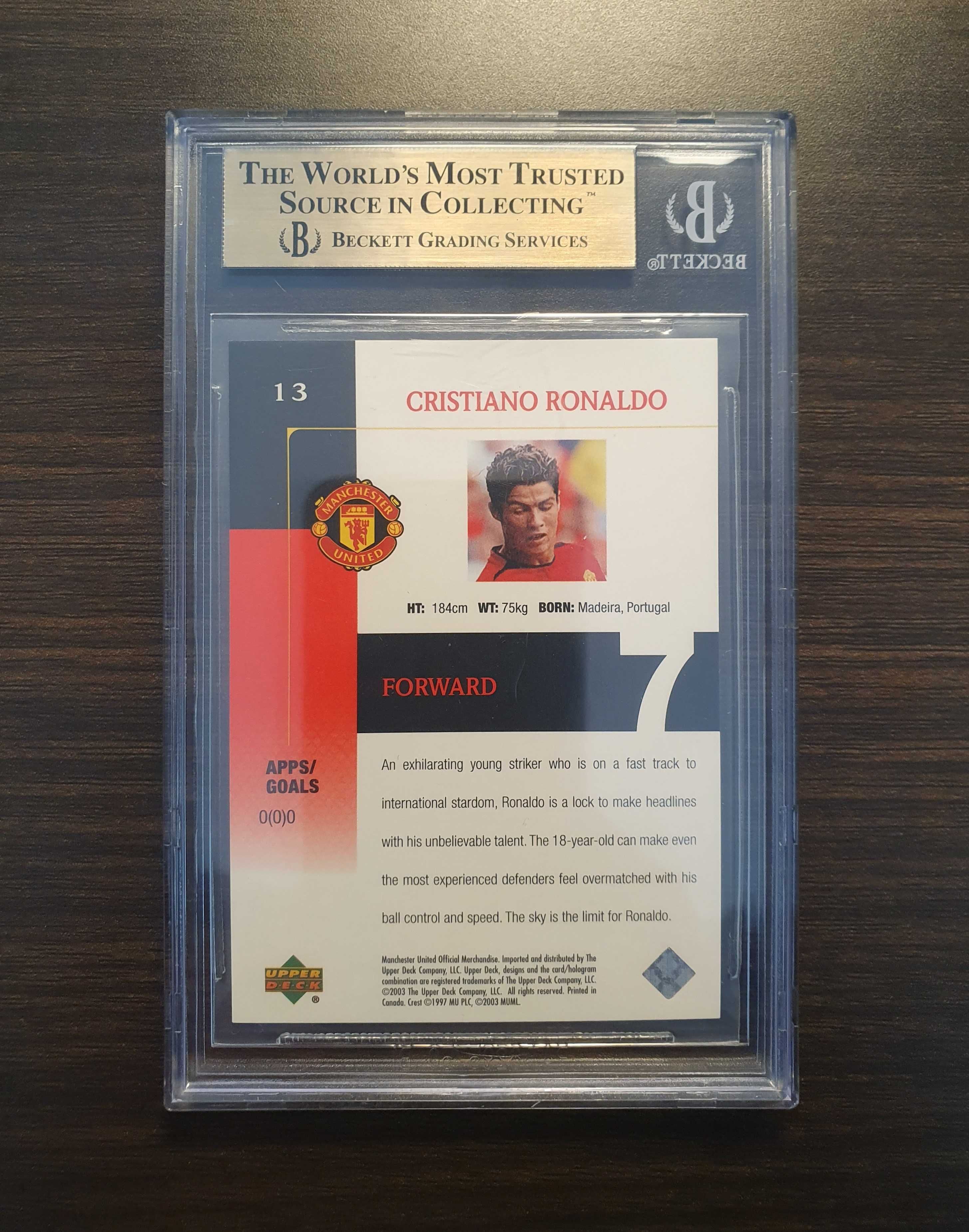 Cristiano Ronaldo - BGS 9.5 - 2003 Manchester United Upper Deck #13