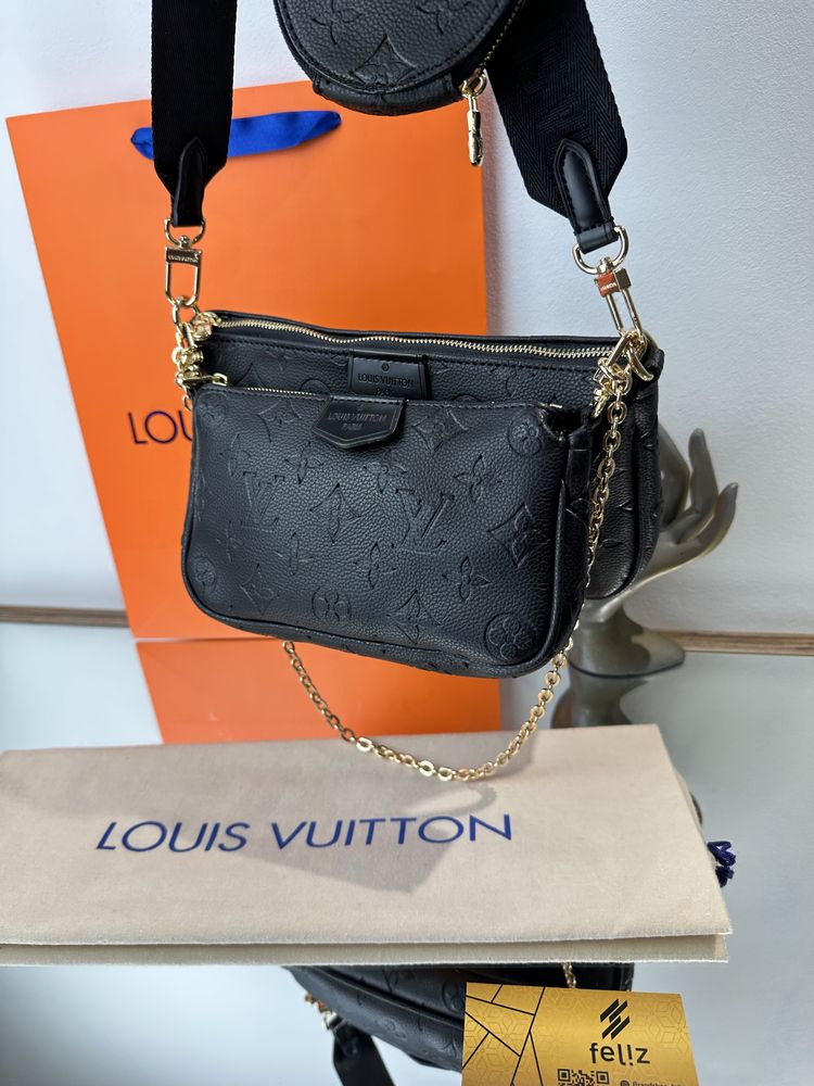 Czarna torebka damska listonoszka Louis Vuitton Multi Pochette LW 3w1