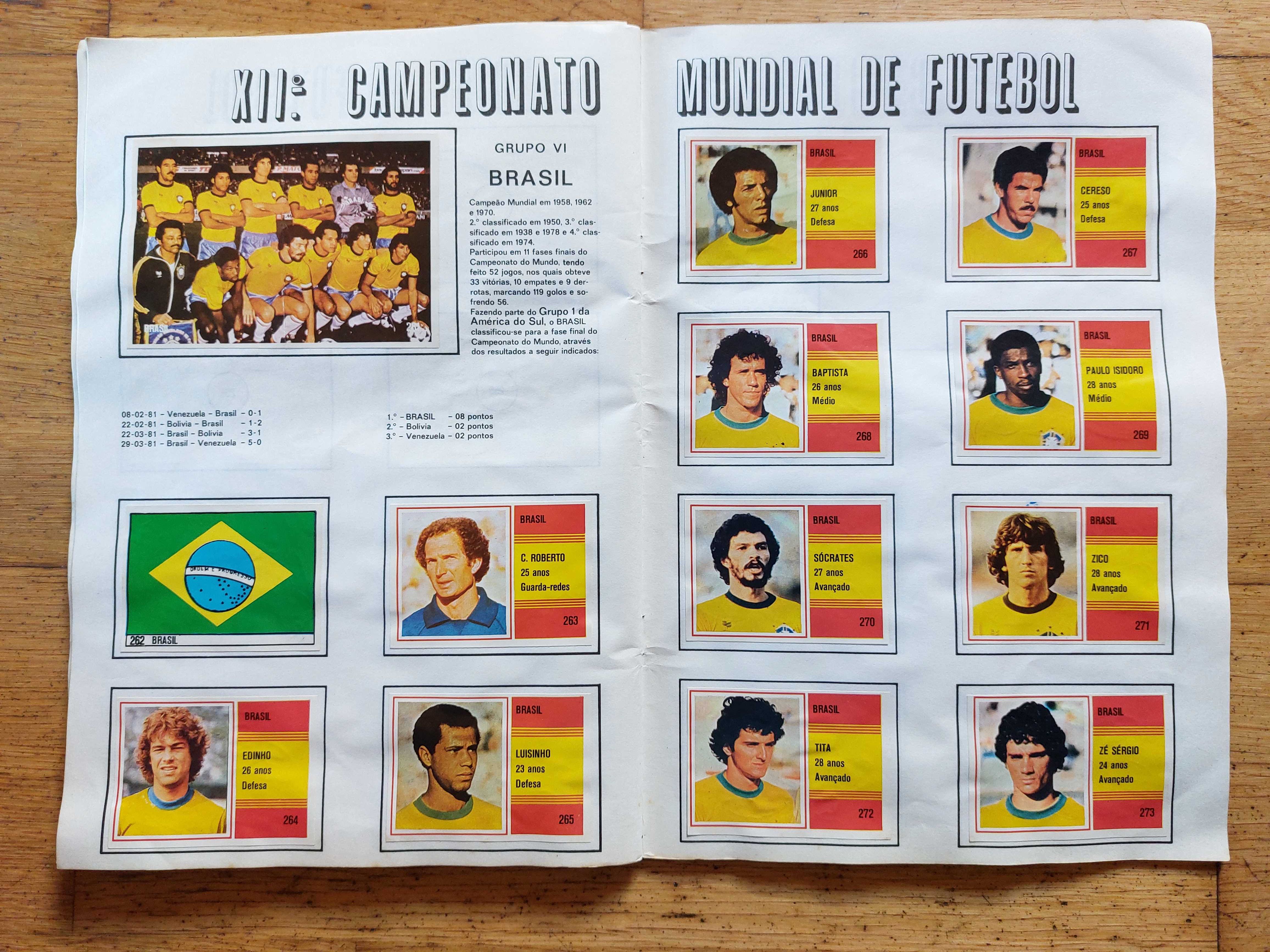 Caderneta de cromos "XII Campeonato do Mundo - 1982" - Completa