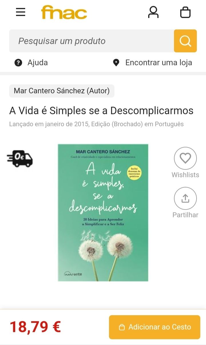 Livro "A vida é simples se a descomplicarmos"