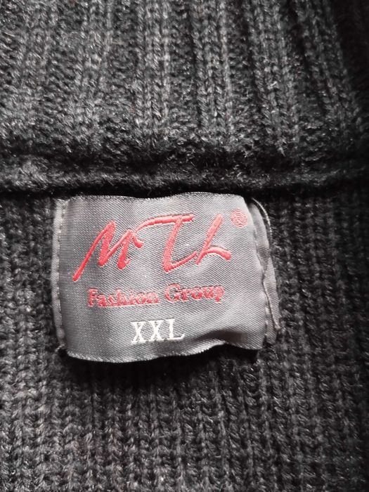 Ciemnoszary sweter rozpinany męski - XXL - kardigan
