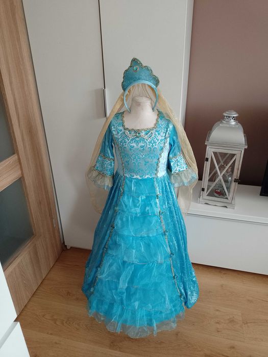 NOWY strój karnawałowy DAMA DWORU DWORKA wróżkla Elsa Elza 122/128 28