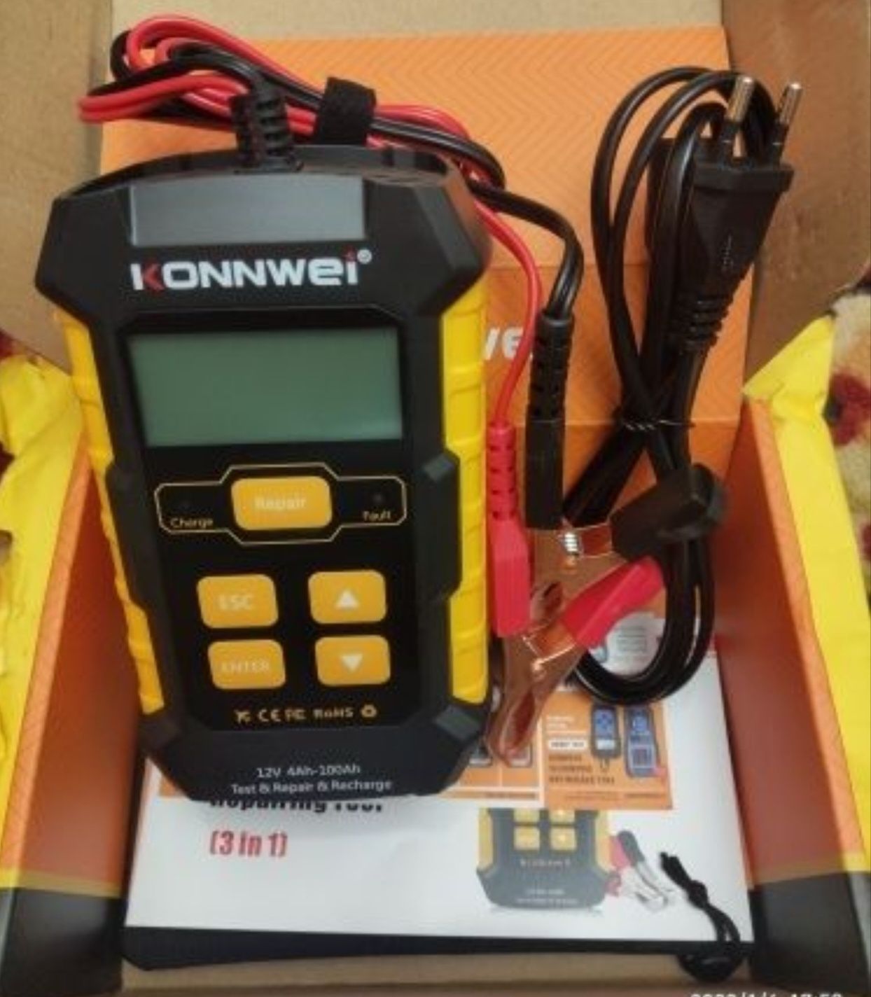 Konnwei KW510 зарядное устройство АКБ + аккумуляторный тестер