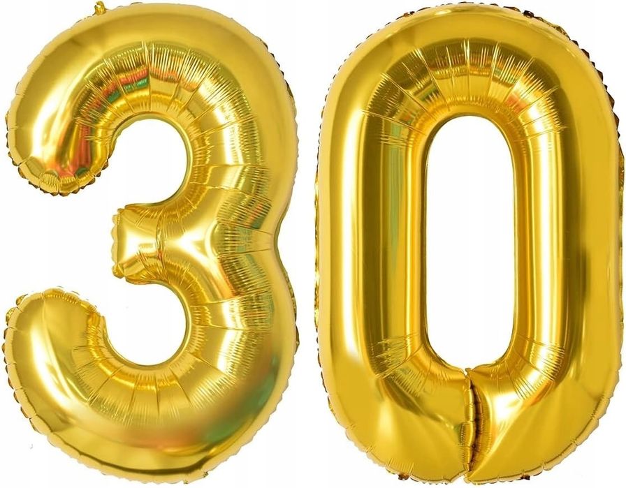 Oro Party Złoty zestaw XL balonowych dekoracji urodzinowych na 30