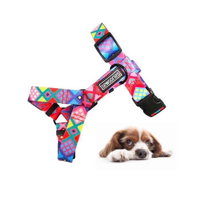 Szelki dla psa typu guard SEWSORIES RÓŻOWE PERU rozmiar XS
