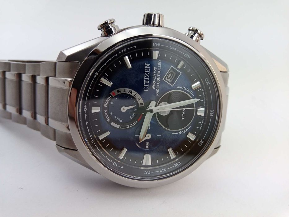 Титановый лунник Citizen EcoDrive BY1010-57L радиосигнал вечник сапфир