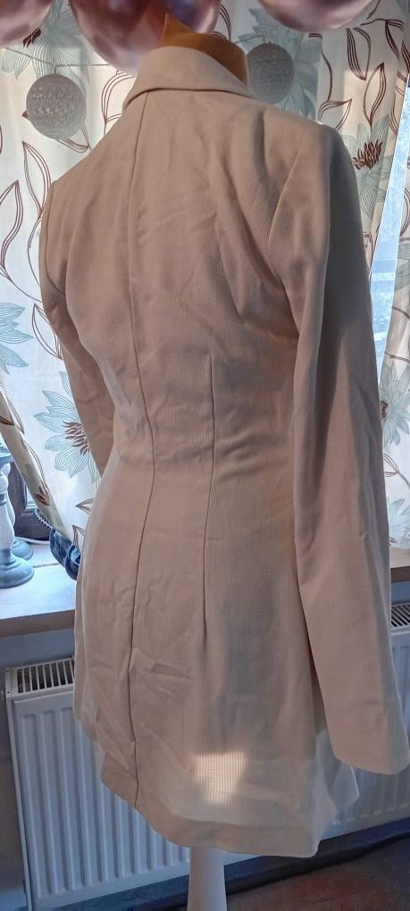 Marynarka długa ecru H&M 34/XS.