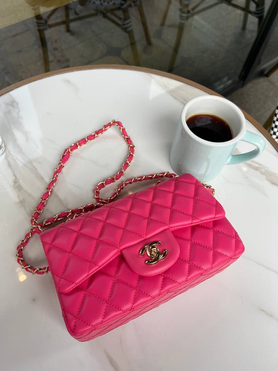 Нова сумочка Chanel 20 (pink) з документами жіноча