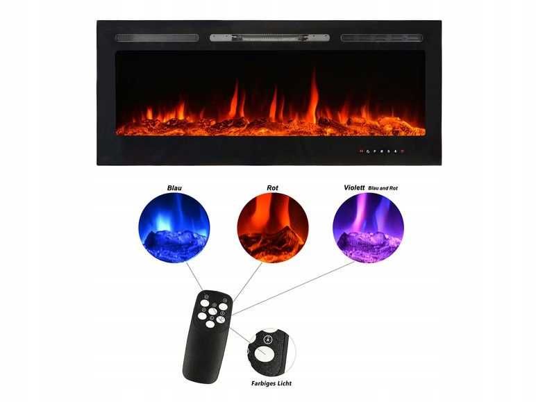 DUŻY Kominek Elektryczny EL FUEGO LUZERN 1800 PILOT LED NOWY termostat