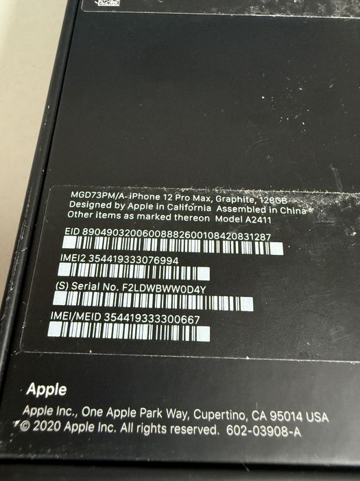 iPhone 12 Pro Max 128gb Grafit Bateria 100%