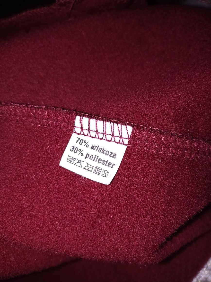 Krótki płaszcz w kolorze Burgund, bordo R. Uniwersalny
