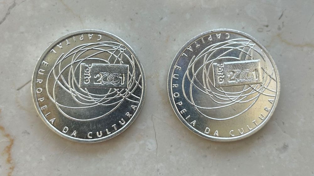 2 moeda prata Portugal 500 Escudos Porto 2001 Capital Europeia Cultura