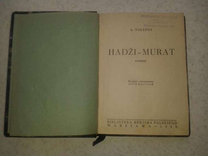 Lew Tołstoj Hadżi-Murat 1934 unikat stara książka przedwojenna Kurier