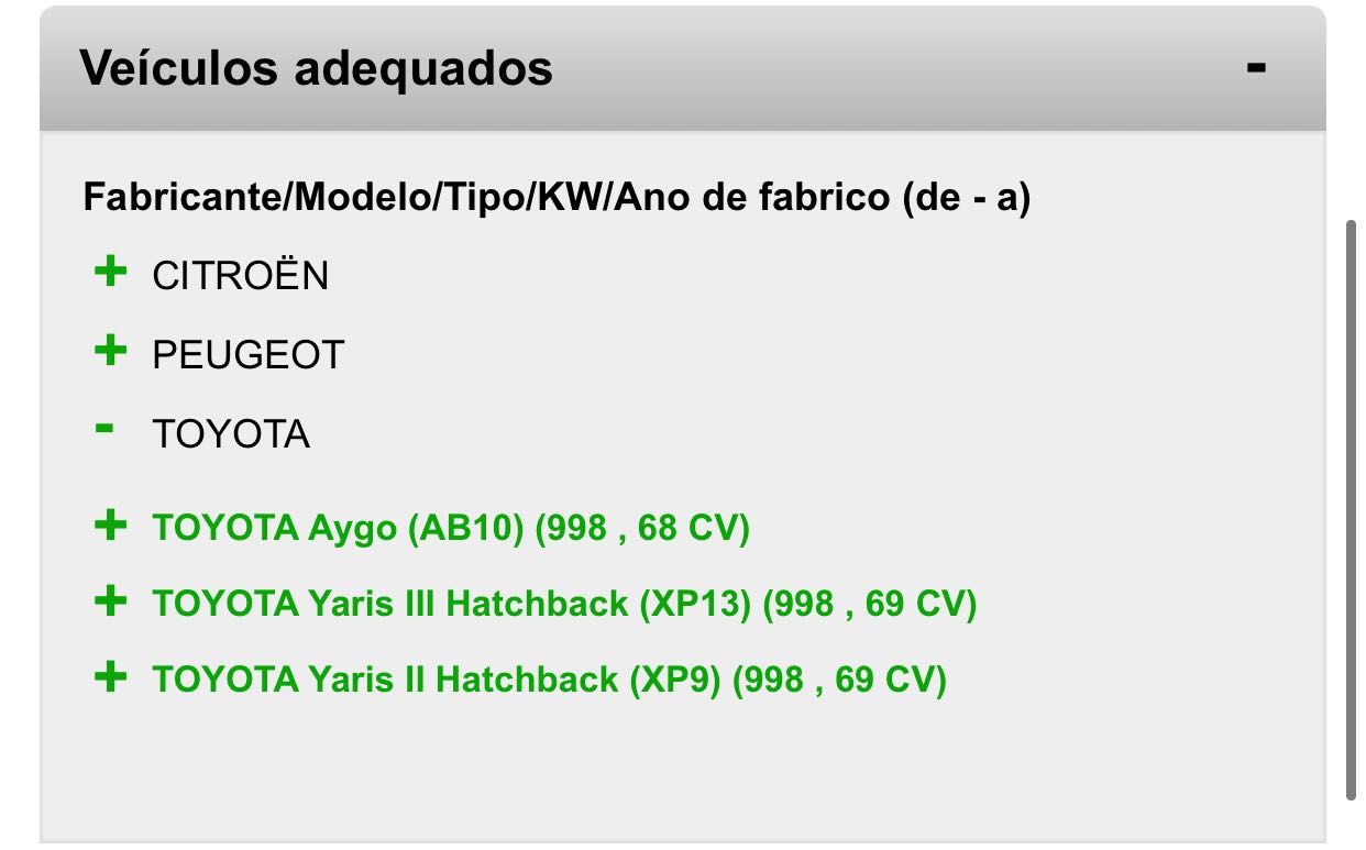 KIT Corrente de distribuição C1, P 107 e T aygo e yaris Como NOVA !