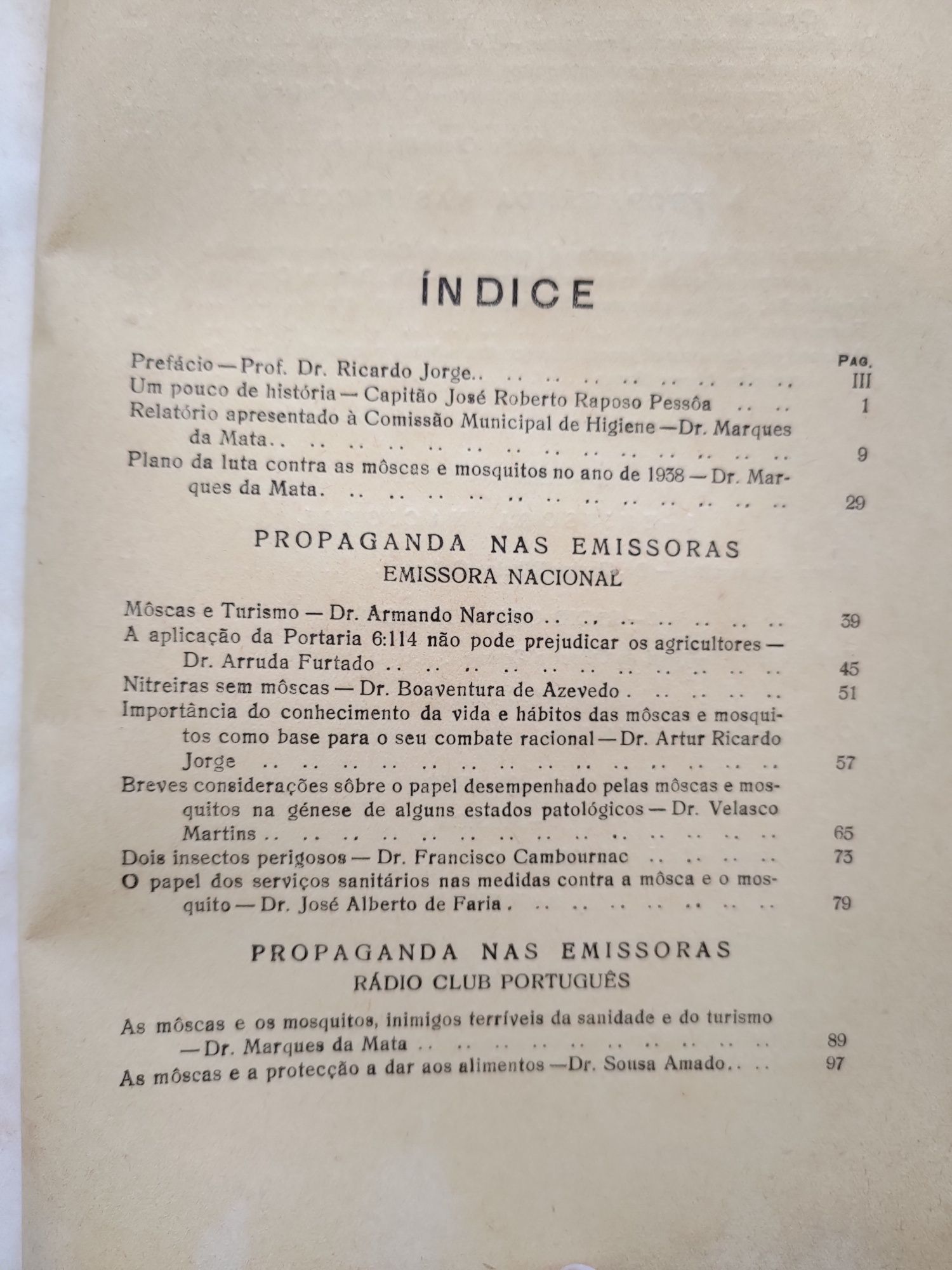 Livro "Môscas e Mosquitos - Campanha da Câmara Municipal de Cascais"
