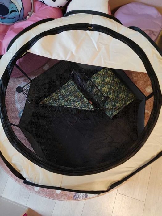 NOWY Kojec Dla Zwierząt Lekki Składany XXL Pies Kot Królik 74x74cm