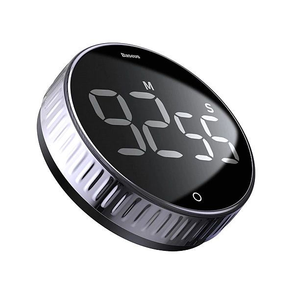 Baseus Heyo obrotowy minutnik czasomierz elektroniczny timer czarny (A