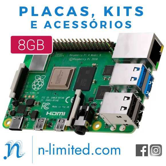 NOVO Raspberry Pi 4 (1GB/2GB/4GB/8GB) placas, kit, acess. mini pc