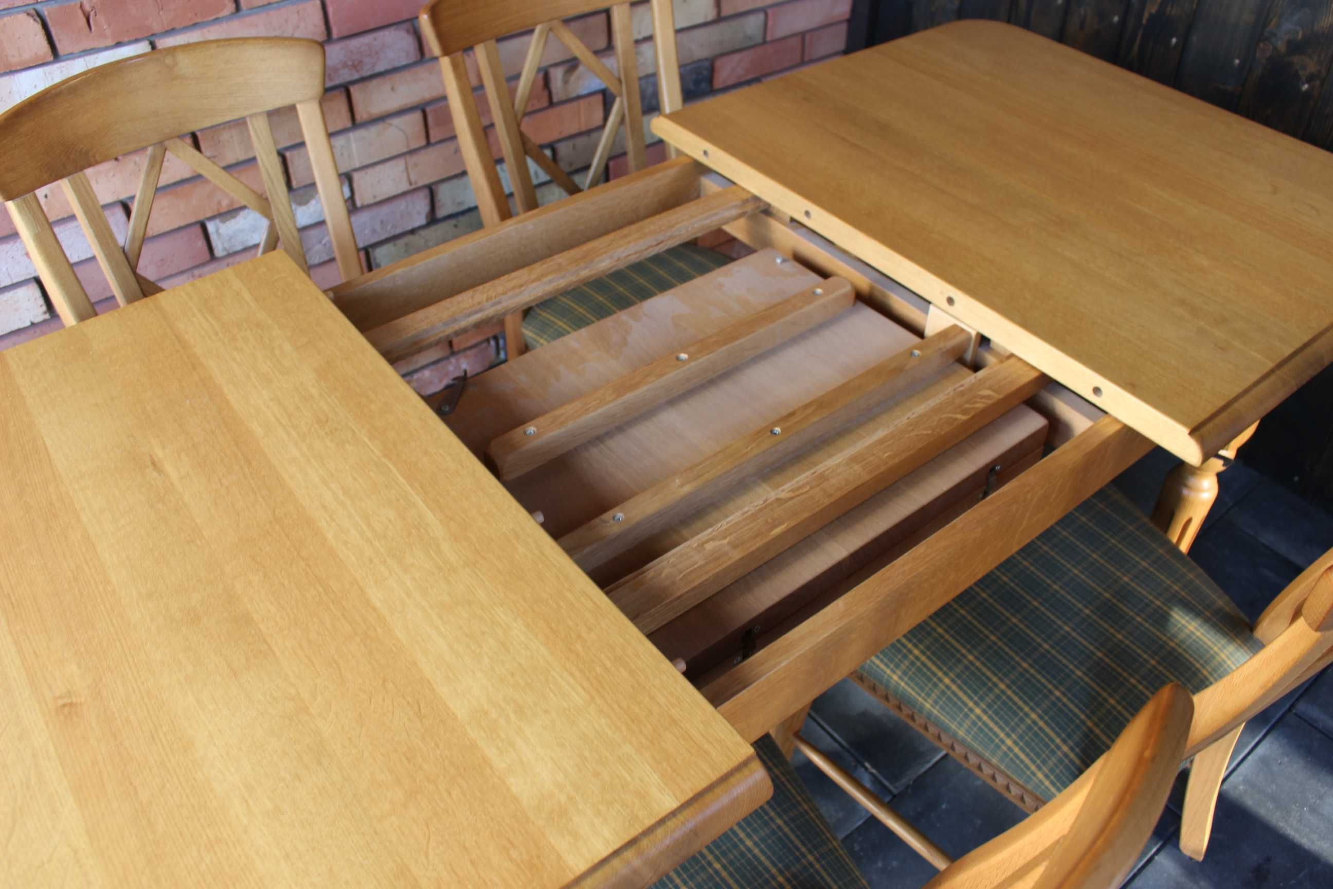 Stół dębowy, rozkładany + 4 krzesła / meble holenderskie.