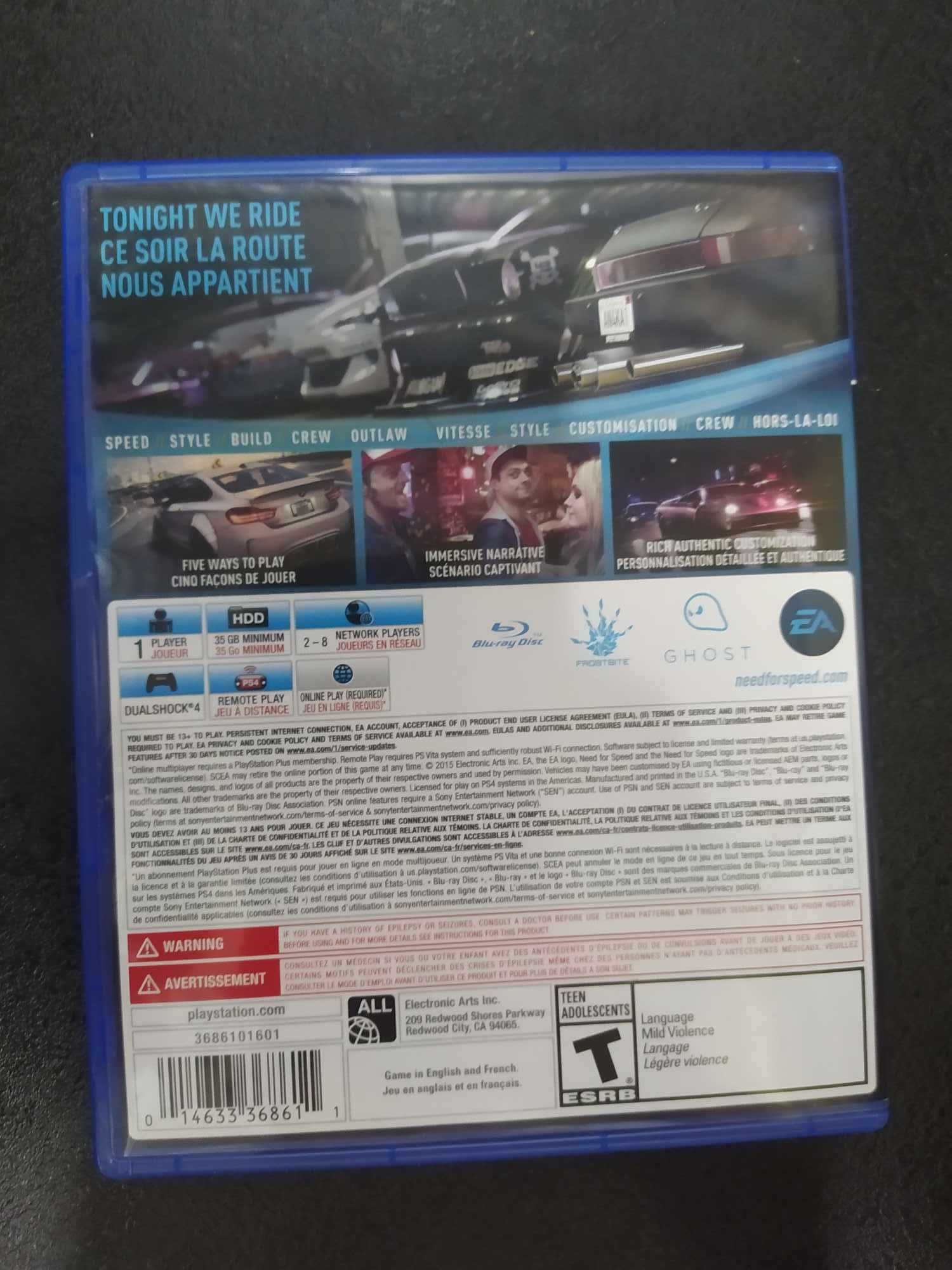 Need for Speed PS4 gra po Angielsku 2016 nfs
