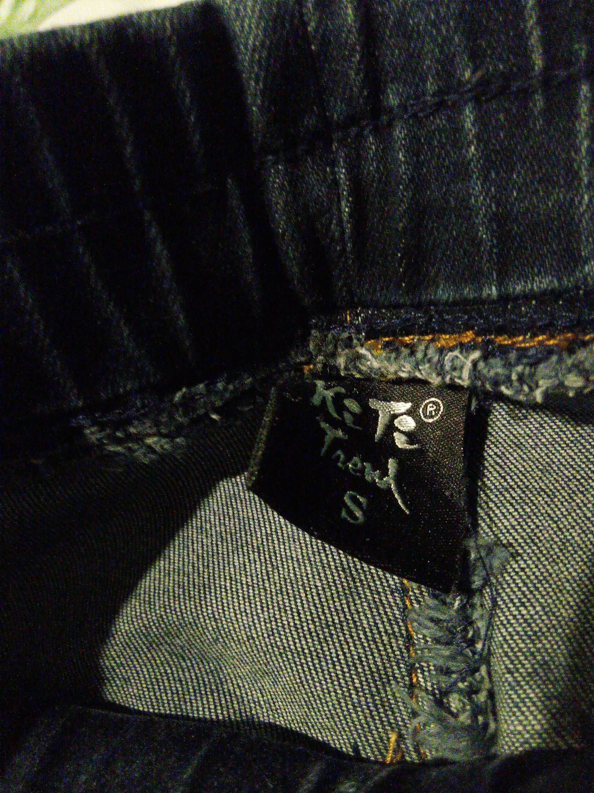Jeansy jogger klasyczne brokat przetarcia street