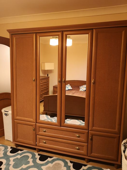 Meble do sypialni zestaw łóżko 160 szafki nocne szafa bielizniarka