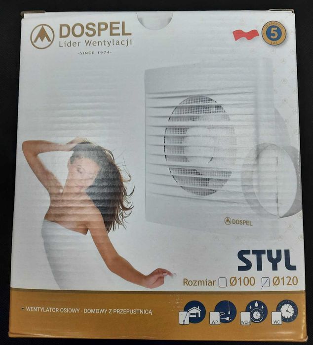 Вентилятор Dospel STYL Ø100-125-S-P (зі зворотнім клапаном)