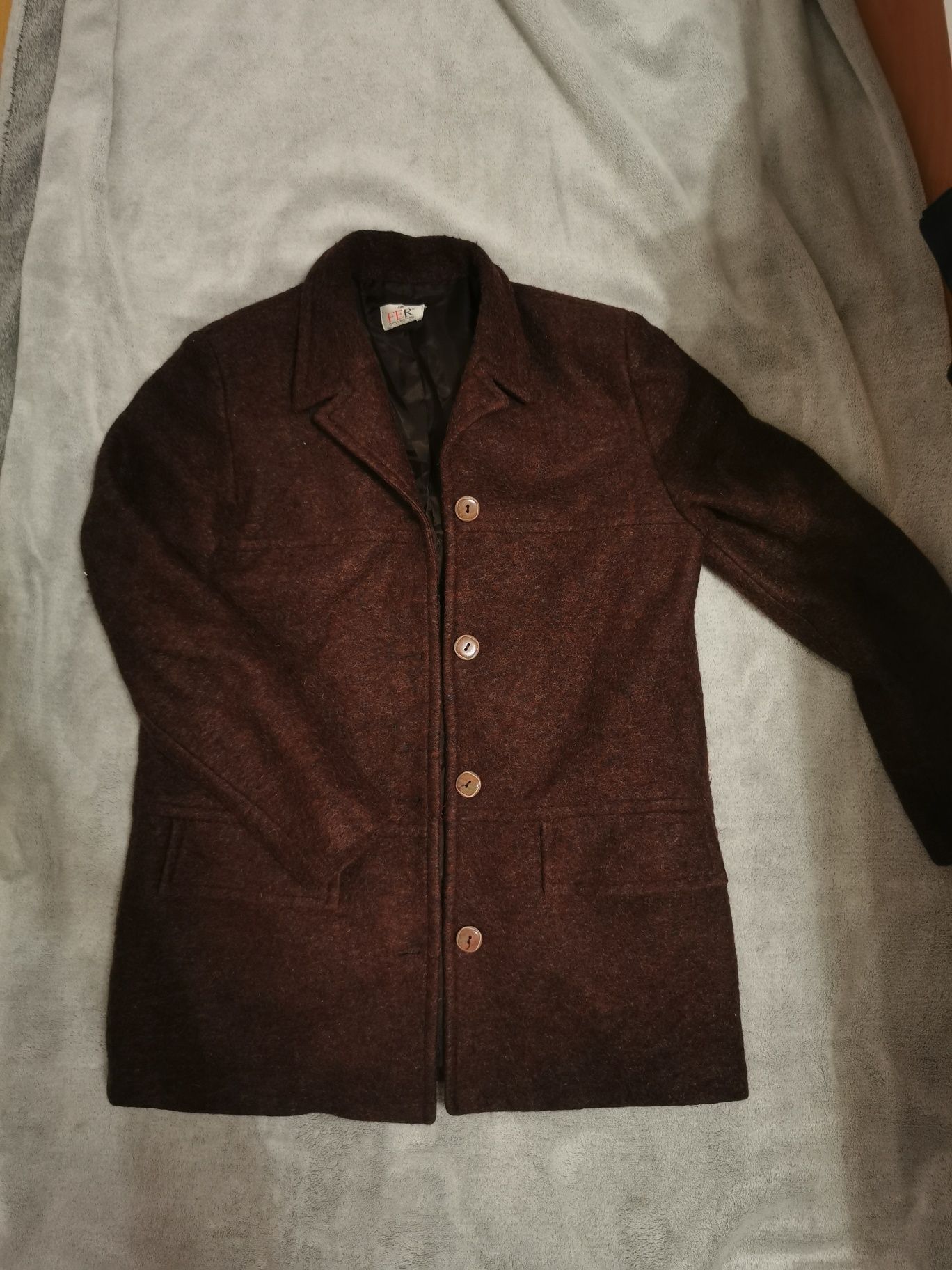 Płaszcz płaszczyk brązowy jesienny wiosenny L