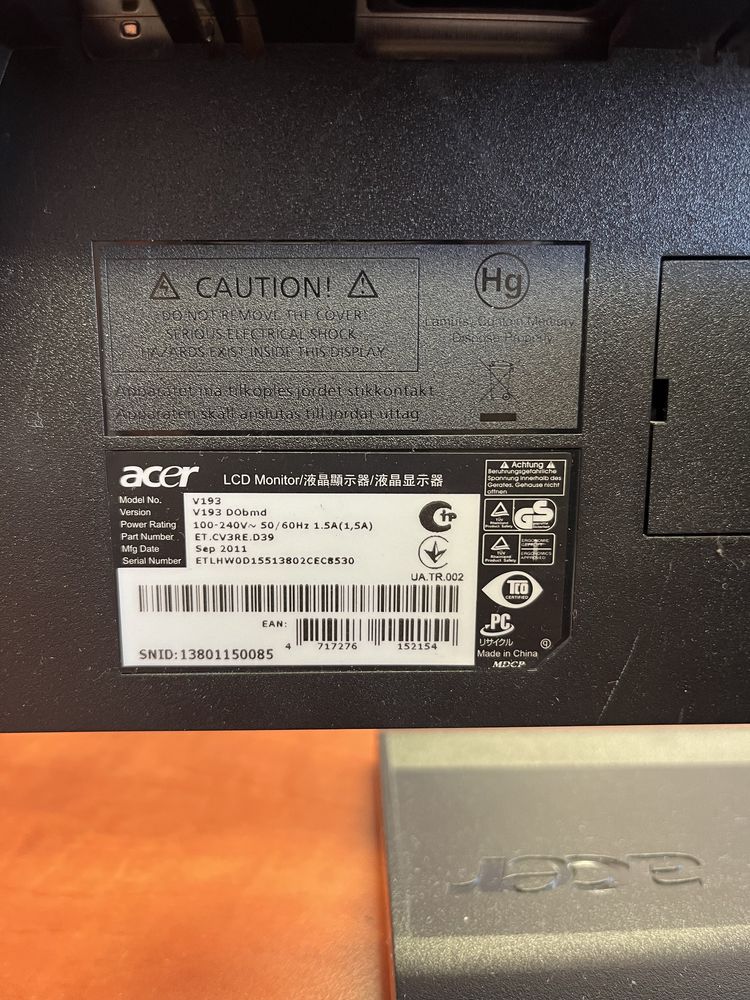 Monitor Acer led V193