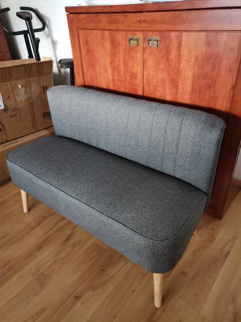 Sofa dwuosobowa tapicerowana ciemnoszara Homcom