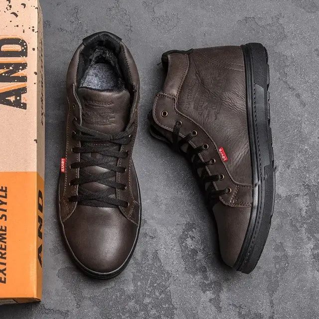 Мужские зимние ботинки Levi's Мужские зимние кожаные кроссовки Levi's