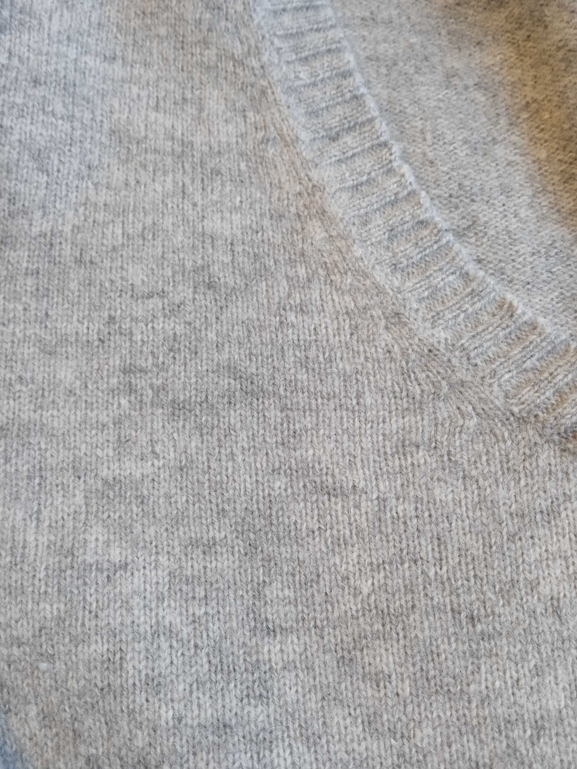 Sweter wełniany S Montego szary melanż