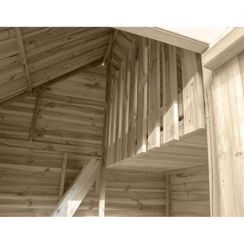 Piętrowy domek dla dzieci z drewna Amelia OD RĘKI drewniany