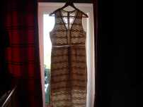Vestido Mango de cerimonia, beje
