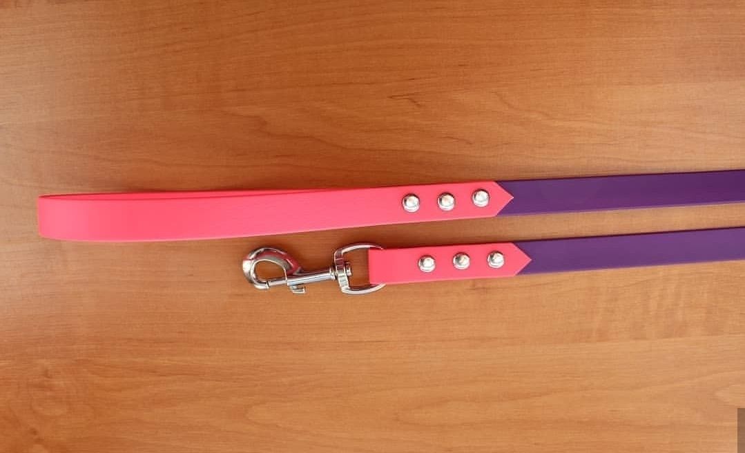 Smycz dla psa miejska purple&pink dł. 220 cm szer.19 mm wodoodporna