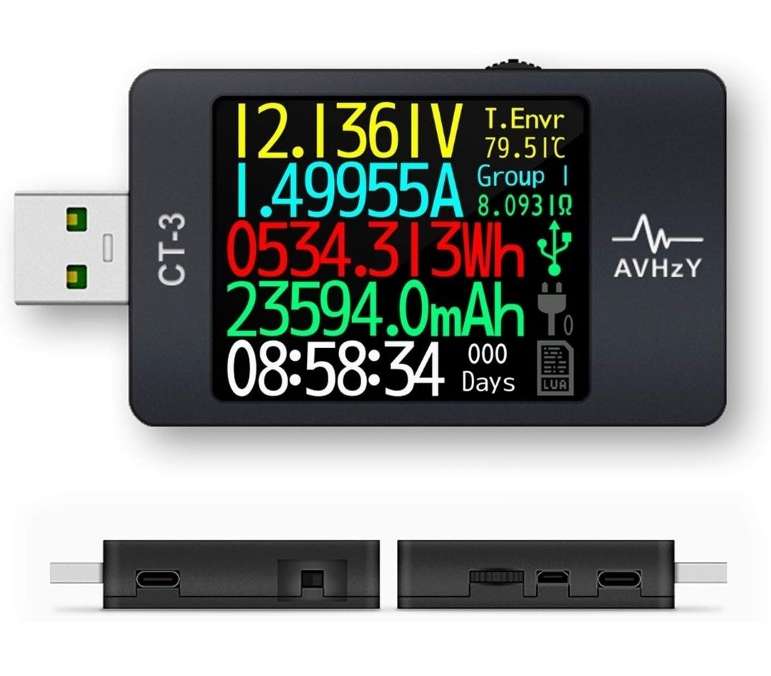 AVHzY USB Power Meter CT-3 - Тестер USB 3.1, цифровий мультиметр