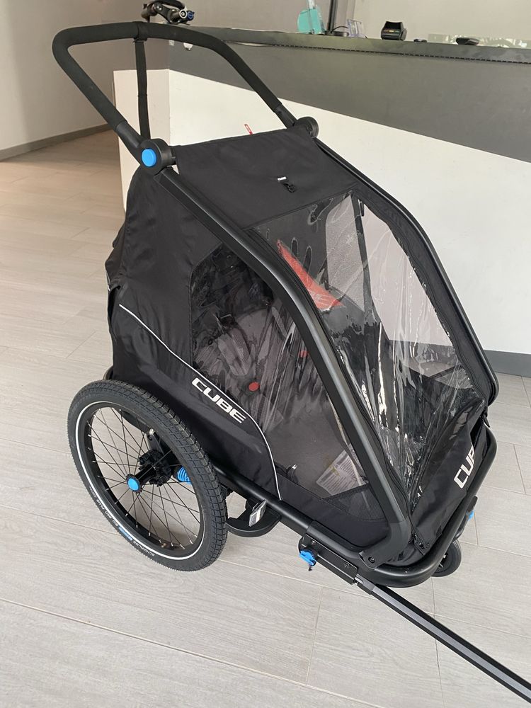 Nowa przyczepa rowerowa cube 1 lub 2 dzieci amortyzatory -50%
