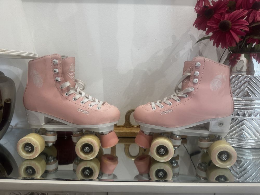 Patins rosa 35 aprendizagem patinagem